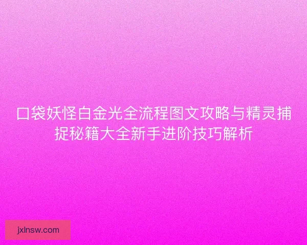 口袋妖怪白金光全流程图文攻略与精灵捕捉秘籍大全新手进阶技巧解析