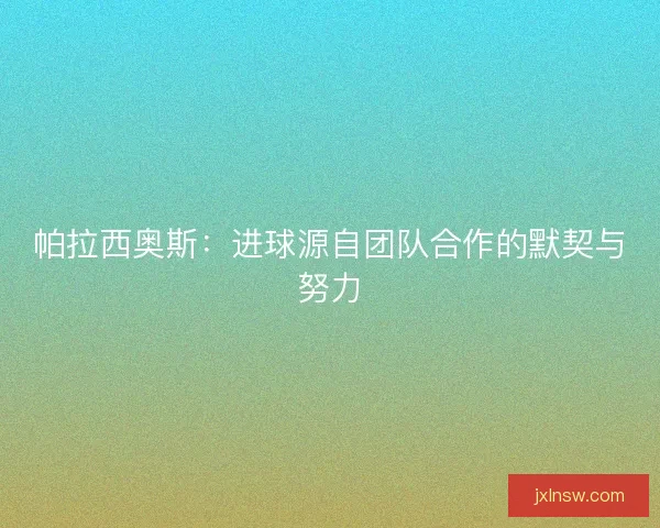 帕拉西奥斯：进球源自团队合作的默契与努力